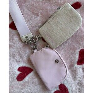 lululemon Dual Pouch Wristlet in the White Opal and Pink Peony